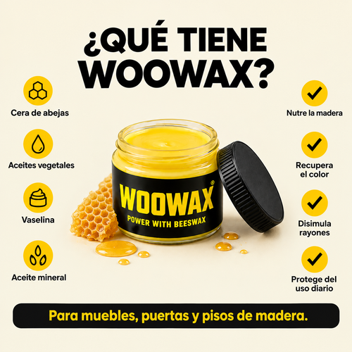 Cera para Madera y Muebles WooWax – Nutre, renueva y protege